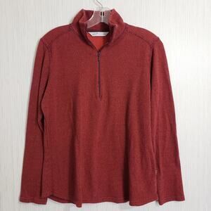 Woolrich 1/4 zip  houndstooth print long sleeve mock‎ turtleneck shirt woman's M